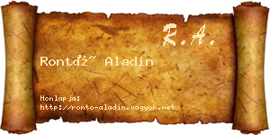 Rontó Aladin névjegykártya